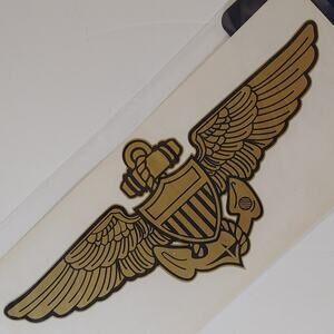 Naval Aviator Wings Vinyl Transfer Decal – 8" x 3.5" – Made in USA